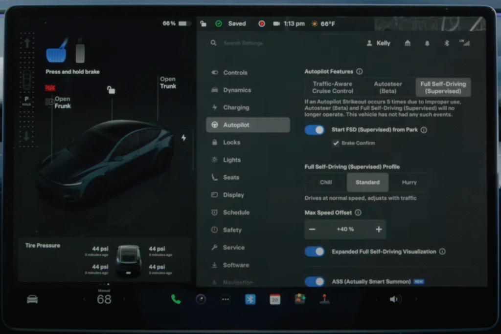 Tesla FSD engedélyezése