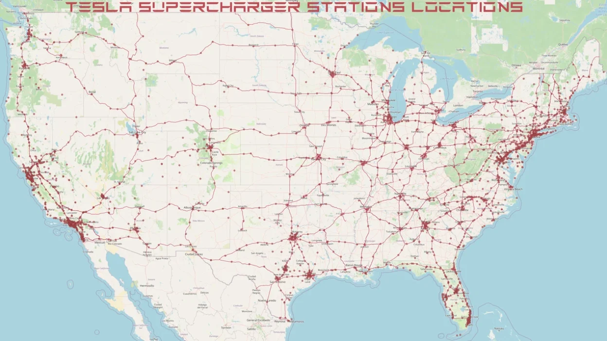 Tesla Supercharger Stations locations – Külön robotaxi töltőállomások épülnek a Teslánál