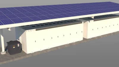 Tesla Megapack set of 4 with solar canopy – Nvidia jóváhagyta a Tesla Megapack energiatárolóját AI-gyára