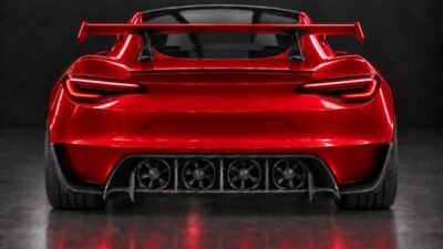 Tesla Roadster ventilátoros aerodinamikai koncepció illusztráció
