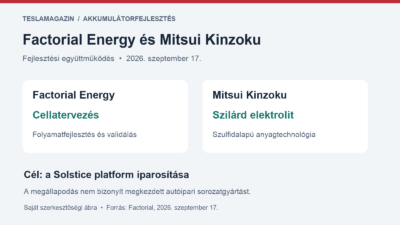 Factorial Energy és Mitsui Kinzoku: cellatervezés és szilárd elektrolit fejlesztési ábrája