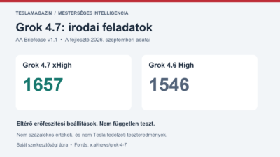 Grok 4.7 és Grok 4.6: AA Briefcase v1.1 fejlesztői eredmények, xHigh és High beállításokkal