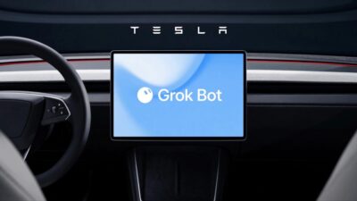 Grok Bot a Tesla kijelzőjén, Musk Amazon-versenytárs ötlete mögött