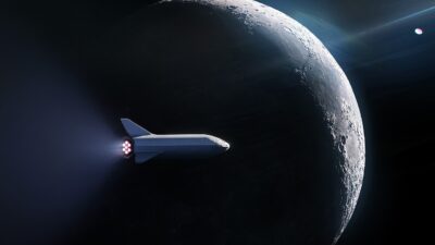Starship passing the Moon-2018 version – Musk: egy SpaceX-részvény minden amerikai gyereknek