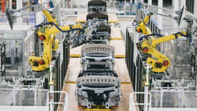 Rivian R2 összeszerelési gyártósor Normal, Illinois gyárában