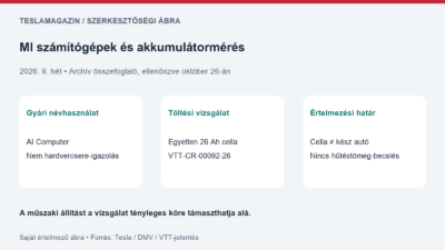 MI számítógépek és akkumulátorteszt: a gyári elnevezés, a 26 Ah cella mérése és a kész járműtől eltérő vizsgálati kör