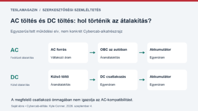 AC töltést és DC töltést összevető működési ábra: áramátalakítás a jármű fedélzeti egységében vagy külső töltőberendezésben